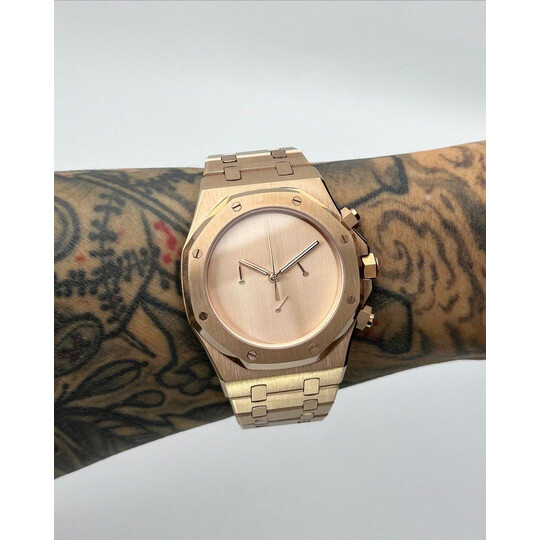 Custom Seiko Mod • Sterile Rose Gold AP Quartz Chronograph • 42mm